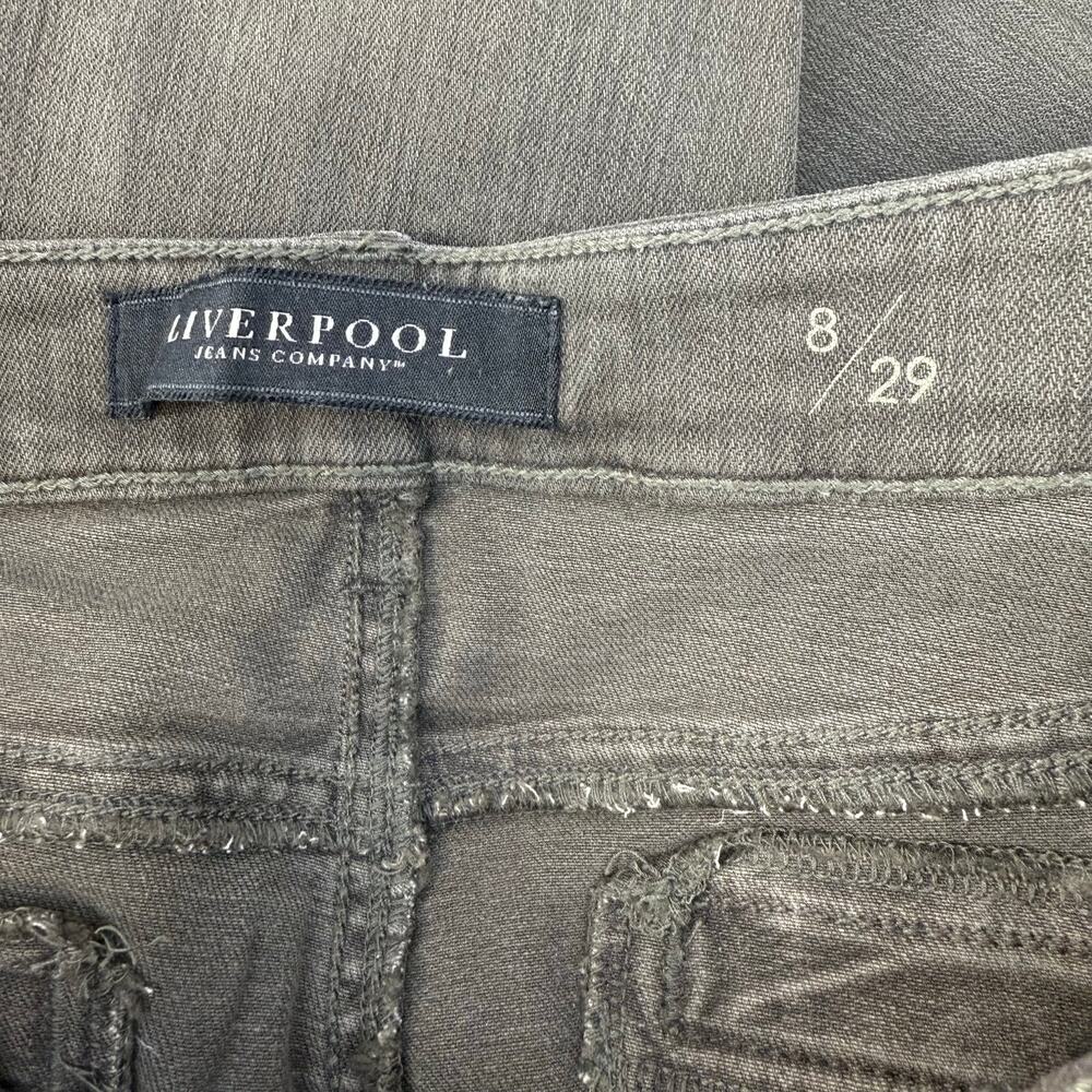 Liverpool Cargo Jeans Women's 8/29 Olive Green The Ankle Cargo Skinny Preppy - Picture 7 of 16